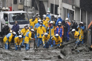 At least two killed and 20 missing after a landslide hit Atami, Japan